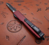 Microtech Automatic OTF Knife Ultratech Single Edge Black Partial Serrated  Blade, Merlot Aluminum Handle