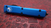 Microtech Ultratech Automatic OTF Knife Black Double Edge Dagger Blade, Blue Aluminum Handles