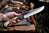 CFK Handmade D2 Custom 1776 FLAG Scrimshaw Bone Sub Hilt Camping Hunting Knife Scout Carry