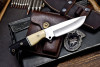 CFK Handmade ATS 34 Custom CAMEL BONE BISON HORN Hunting Skinner Camping Knife Scout Carry