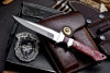 CFK Handmade 440C Custom RED CAMEL BONE Small Sub Hilt Hunting Skinner Knife Scout Carry