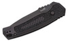 Kershaw Launch 16 AUTO Folding Knife CPM-M4 Black Cerakote Tanto Combo Blade, Black Aluminum Handles with Trac-Tec Inlays, Reversible Clip