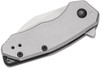 Kershaw Rate Assisted Flipper Knife Stonewashed Wharncliffe Blade, Bead Blasted Stainless Steel Handles, Reversible Clip, Frame Lock