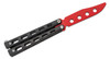Bear & Son Butterfly Trainer 3.15" Red Widow Unsharpened Blade, Black Coated Metal Handles, Latch Lock