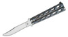 Bear & Son Butterfly Knife Satin Clip Point Blade, Galaxy Epoxy Coated Stainless Steel Handles, Latch Lock