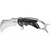 United Cutlery Hibben Karambit Fixed 5.375" Mirror Polished Blade, Black Micarta Handles, Leather Sheath