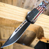 USA American Flag Punisher Skull OTF Knife