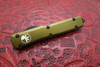 Microtech Ultratech Automatic OTF Black Double Combo Edge Dagger Blade, OD Green Aluminum Handle