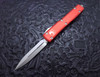 Microtech Ultratech Automatic OTF Knife Stonewashed Double Edge Dagger Blade, Red Aluminum Handle