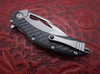 Microtech Matrix Titanium Handle Bead Blast Full Serrated Bronze Titanium Pivot Collar Carbon Fiber Scales Manual Folder Knife