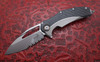 Microtech Matrix Titanium Handle Bead Blast Partial Serrated Bronze Titanium Pivot Collar Carbon Fiber Scales Manual Folder Knife