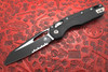 Microtech MSI RAM-LOK Manual Folding Knife Bohler M390MK Black Modified Sheepsfoot Combo Blade, Black Injection Molded Polymer Handle