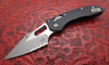 Microtech Stitch RAM-LOK Manual Folding Knife Apocalyptic Spear Point Combo Blade Black Fluted Aluminum Handle AXIS/Crossbar Lock