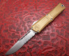 Microtech Combat Troodon OTF Automatic S/E Gen III Tan Stonewash Partial Serrated Blade