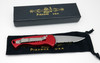 Piranha Fingerling Automatic Knife Red Serrated