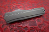 Microtech/DC Munroe 2023 Cypher II Automatic OTF Apocalyptic Reverse Tanto Combo Blade, Milled Natural Clear Aluminum Handles