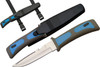 Rite Edge 9" Blue Diver's Utility Knife with Leg Strap Sheath