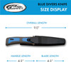 Rite Edge 9" Blue Diver's Utility Knife with Leg Strap Sheath