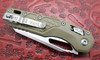 Microtech MSI "Lawnman" RAM-LOK Manual Folding KnifeStonewashed Modified Sheepsfoot Serrated Blade, OD Green Frag G10 Handles, Green Spacer, AXIS/Crossbar Lock