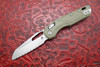 Microtech MSI "Lawnman" RAM-LOK Manual Folding KnifeStonewashed Modified Sheepsfoot Serrated Blade, OD Green Frag G10 Handles, Green Spacer, AXIS/Crossbar Lock