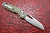 Microtech MSI "Lawnman" RAM-LOK Manual Folding KnifeStonewashed Modified Sheepsfoot Serrated Blade, OD Green Frag G10 Handles, Green Spacer, AXIS/Crossbar Lock