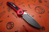 Microtech 2023 LUDT Gen III Automatic Folding Knife - Red Aluminum Handle Black Partial Serrated Blade
