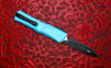 Microtech Combat Troodon Gen III OTF Automatic Knife - Turquoise Full Serrated Blade