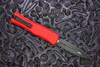 Microtech Mini Hera II OTF Automatic Knife - Red Handle with Black Tactical D/E Blade