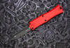 Microtech Mini Hera II OTF Automatic Knife - Red Handle with Black Tactical D/E Blade
