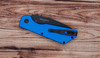 Pro-Tech Strider PT203-BLUE Automatic Knife – Black DLC Drop Point Blade with Blue Aluminum Handle