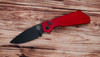 Pro-Tech Strider PT203-RED Automatic Knife – Black DLC Drop Point Blade with Red Aluminum Handle