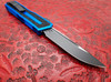 Microtech Scarab II Gen III Automatic OTF Spine Fluted S/E Tactical Standard Blade w/ Blue Handle