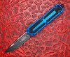 Microtech Scarab II Gen III Automatic OTF Spine Fluted S/E Tactical Standard Blade w/ Blue Handle