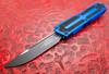 Microtech Scarab II Gen III Automatic OTF Spine Fluted S/E Tactical Standard Blade w/ Blue Handle
