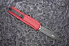 Microtech Cypher II OTF Auto – Merlot Aluminum | Tactical Black Full Serrated Dagger