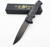 Piranha Pocket Automatic Knife Black Tactical Black Blade