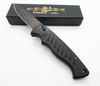 Piranha Pocket Automatic Knife Black Tactical Black Blade