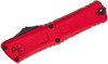 Microtech Signature Series Combat Troodon Gen III – Interceptor Sawback Bowie Blade, Red Deep Engraved Handle