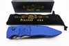 Piranha Predator Blue Tactical Serrated Automatic Knife