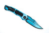 Heretic Wraith V4 AUTO Folding Knife - Turquoise Cel Shade MagnaCut Bowie Blade (3.75")