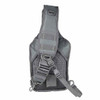 Rear view of the shoulder sling and cross-body strap system with padded mesh backing