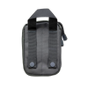 Rear view showing MOLLE straps with button snaps and carry loop
