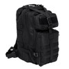 Side view of black Vism Small Backpack showing compression straps and external compartments