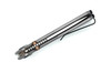 top spine view highlighting bronze pivot hardware and precision jimping.