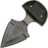 Black Widow Damascus push dagger with polished horn handle – front profile