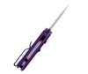 Top-down view of Purple Stinger showing slim blade profile and internal construction
