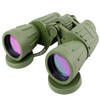 Perrini 60x50 green army binoculars front view showing large objective lenses and rugged rubber armor