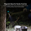 Olight iUltra magnetic base flashlight – hands-free use attached to metal surface outdoors