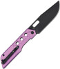 Artisan Cutlery Beest ATZ1878P-BVT closed view displaying purple aluminum handle with deep-carry pocket clip.