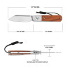Artisan Cutlery Holm 1875P-RW size comparison graphic showing 7.27 inch overall length, 3.10 inch blade length, and 0.10 inch blade thickness.